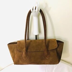 Divina Firenze Brown East West Suede Bag NWOT